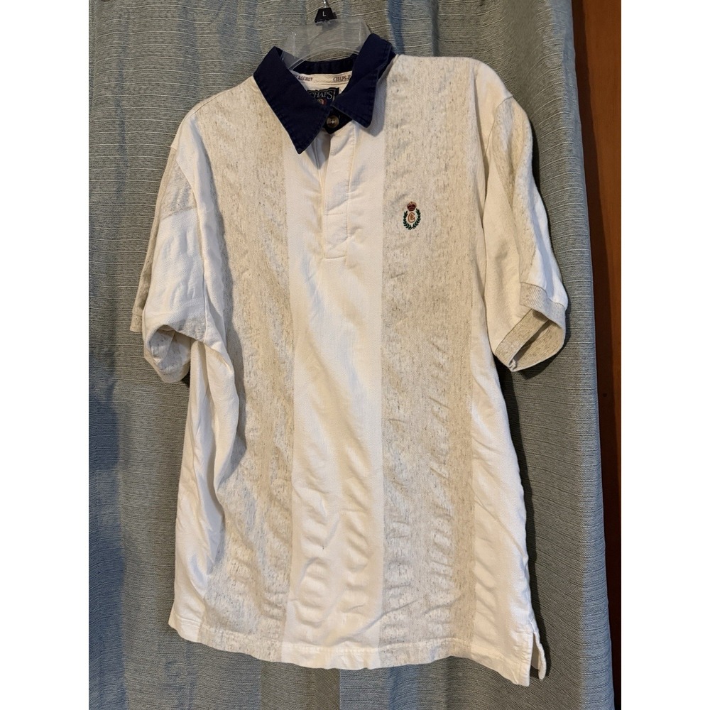 Vintage Chaps Ralph Lauren Vertical Striped Colorblock Golf Polo Shirt Mens XL